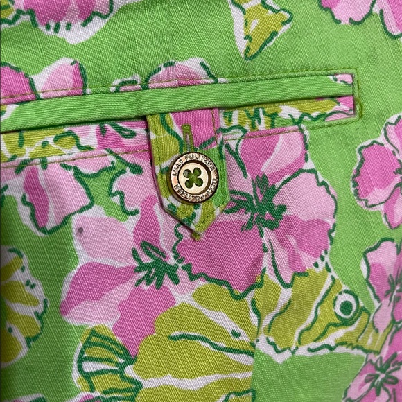 🎉 Lily Pulitzer Resort Fit Seahorse Vintage Carpi Pants Sz 4 - Picture 2 of 13